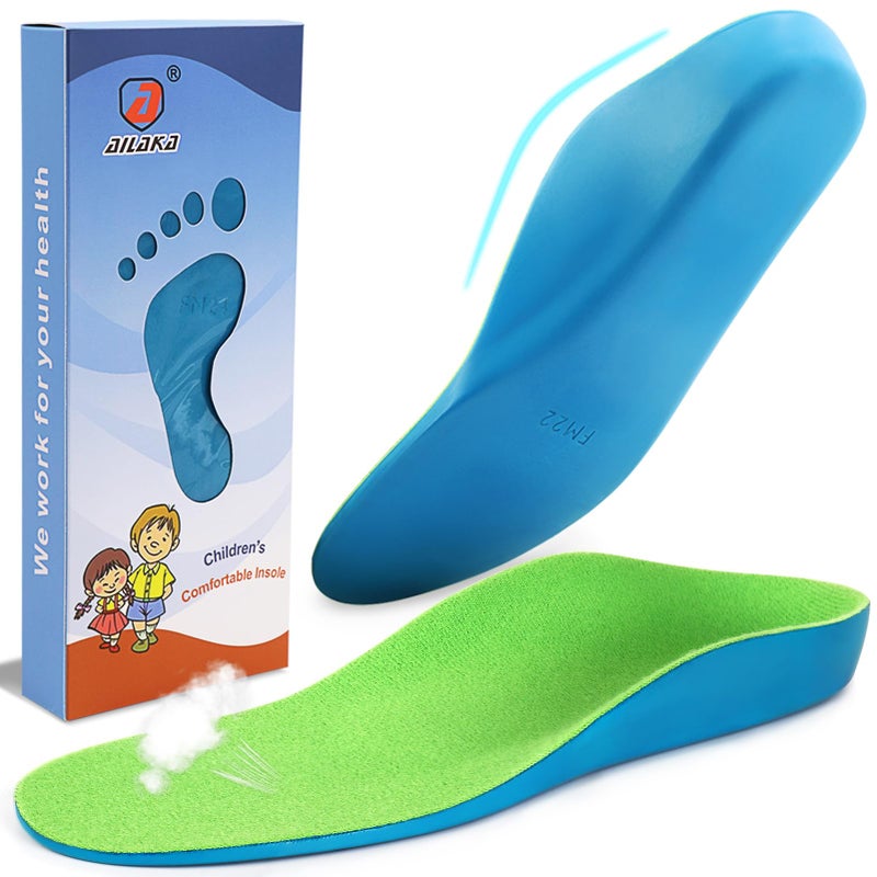 Ailaka Kids Orthotic Arch Support Insoles PU Foam Cushioning Arch Support Shoe Insert for Overpronation Children Toddlers Flat feet Plantar Fasciitis1215 M US Little Kid